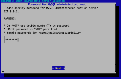 Choose a database password Choose a database password