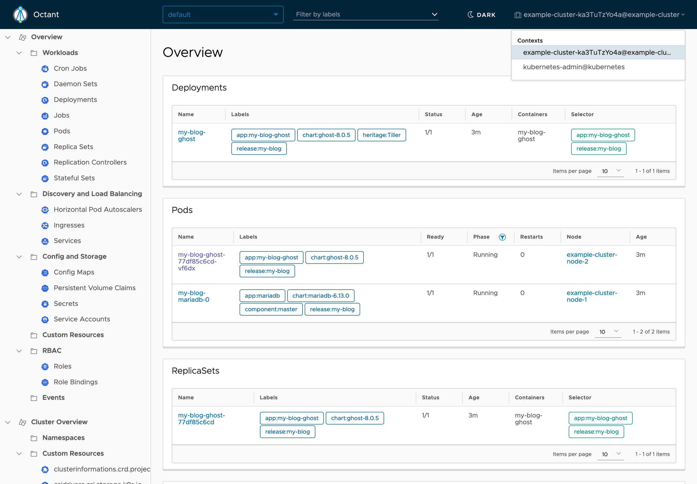 Octant Cluster Overview Octant Cluster Overview
