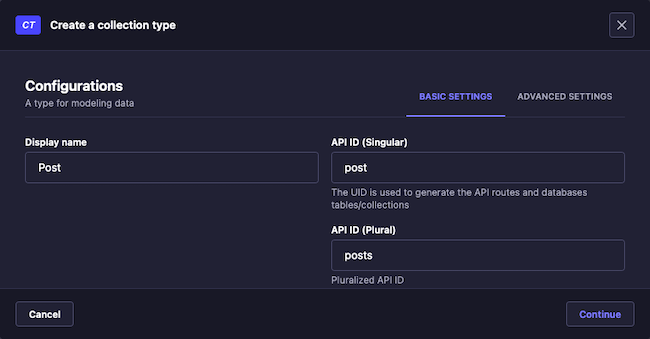Strapi content builder for a Post collection Strapi content builder for a Post collection